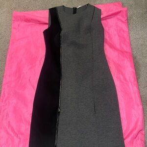 grey and black dress